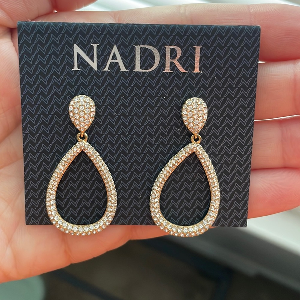 Nadri crystal teardrop earring